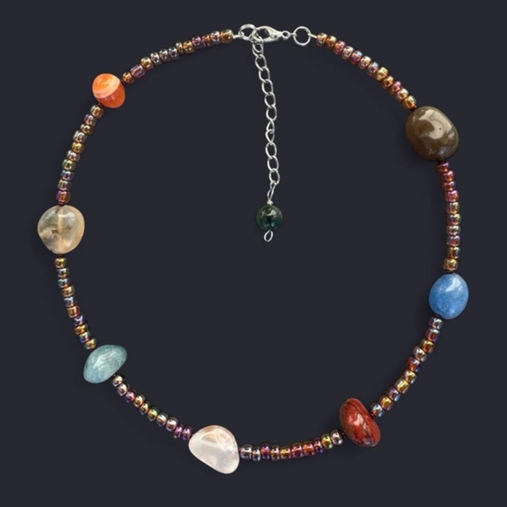 Gemlight Mosaic Choker Bead Necklace